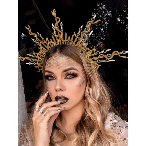 Gold Snake Headband Medusa Headpiece for Costume Cosplay Carnival Party main image 6